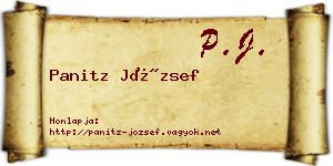 Panitz József névjegykártya