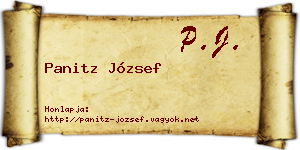 Panitz József névjegykártya
